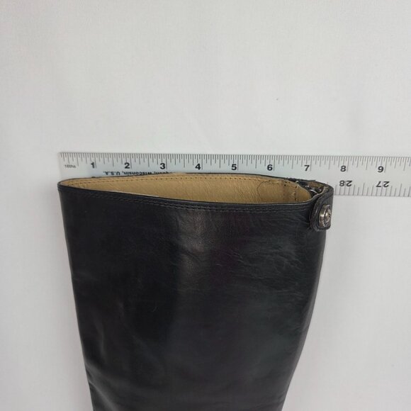 Frye Melissa Button Back Black Leather Riding Boots Size 7.5 B - Picture 16 of 16